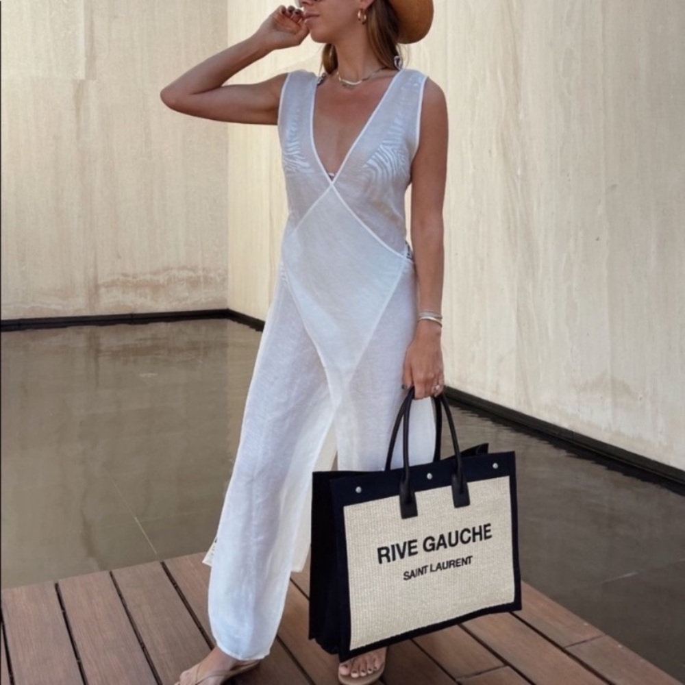 cult gaia White Sheer Wrap Swim Coverup